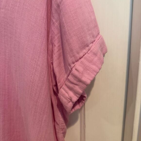 Pact Pink Organic Crinkle Cotton Polo Neck Tunic Size XXL - Picture 4 of 7